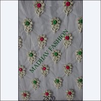 Embroidery thread work with mirror butta