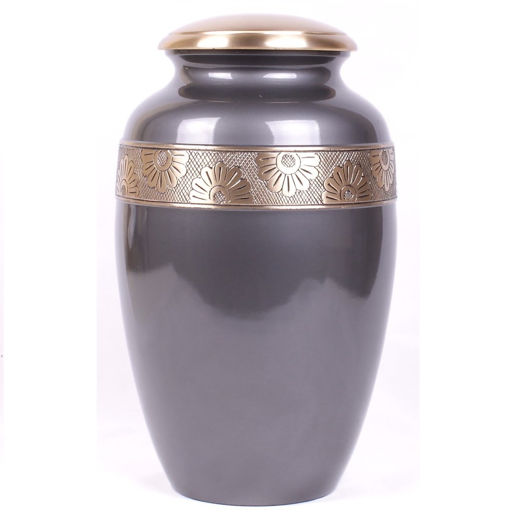 Grey & Golden Cremation Urn