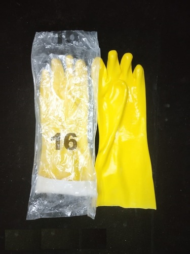 Yellow 16 Inch Supported Hand Gloves