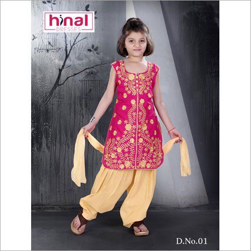 Kids Designer Patiala Suit Gender: Girls