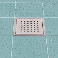 Square Floor Grating With Pvc Trap - Color: White/grey