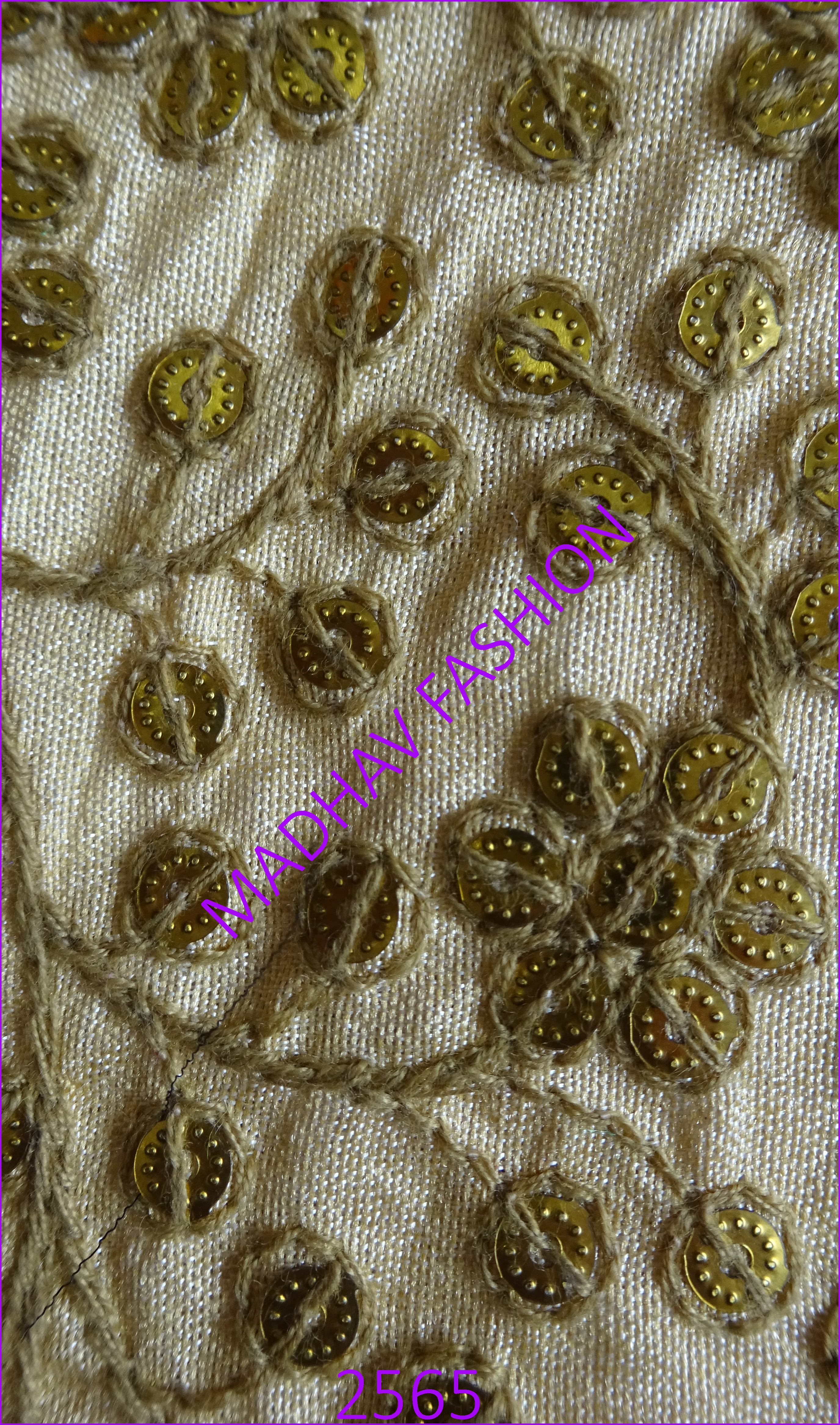 Sequin Embroidery Work With Cotton Thread