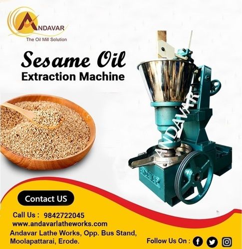 Sesame Oil Mill Machine - 3 Phase Motor, 16-60 kg/Hr Capacity | Cold Press Technology, Noise and Vibration Free Operation, Low Maintenance Costs