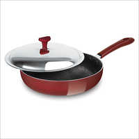 Fry Pan - Aluminium Alloy, Sizes 215-295 Mm, Round Shape, Attractive Red And Black Finish, Dishwasher Safe, Scratch And Stain Resistant