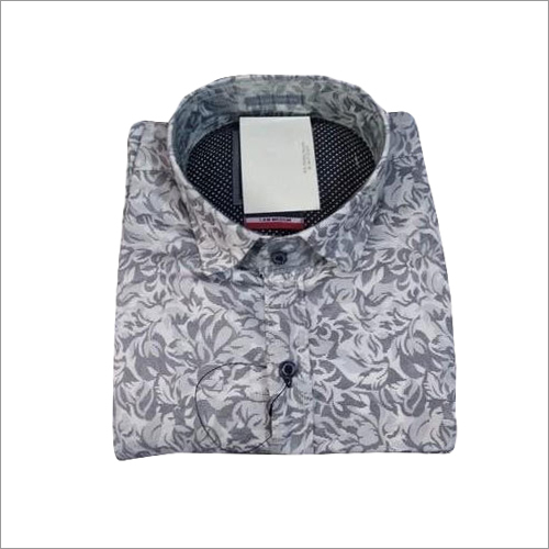 Mens Floral Printed Shirt - Cotton, S-XXL, White | Stylish Design, Floral Pattern, Comfortable Fit