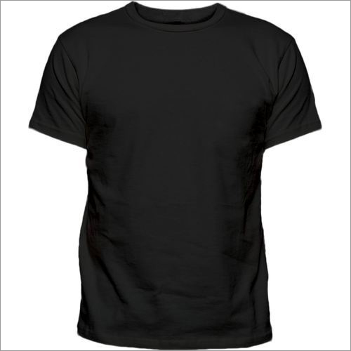 Mens Black Round Neck Plain T-Shirts