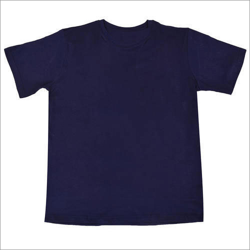 Mens Round Neck Blue T-Shirts