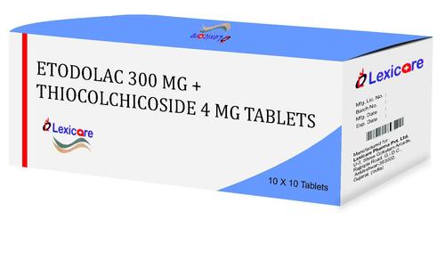 Etodolac 300mg and Thiocolchicoside 4mg Tablets By LEXICARE PHARMA PVT. LTD.