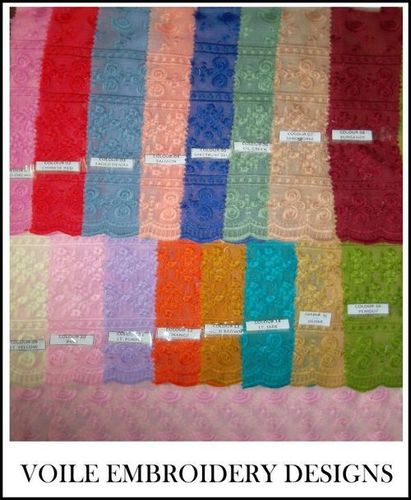 High Twist Voile Embroidered Fabric