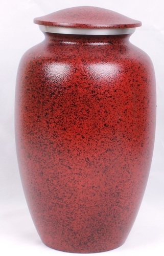 Red Grainy Aluminium Cremation Urn