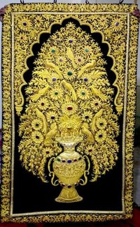Jewel Carpets - 5x3 Feet Rectangle Wall Hanging, Embroidered Decorative Pattern