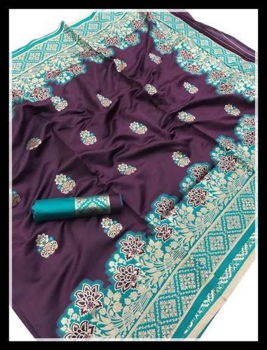 Purple Banarasi Silk Weaving