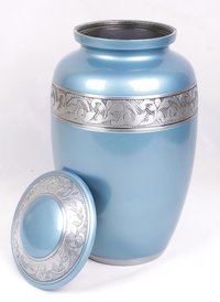 Light Blue Aluminium Cremation Urn