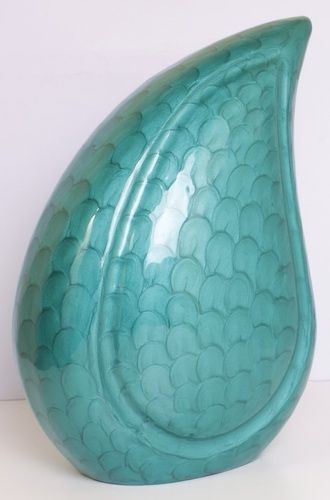 Painting Green Teardrop Cremation Urn