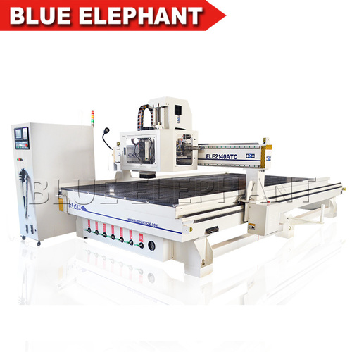 CNC Router - 2100x4000x200mm Metal Build | 8-Slots Carousel Tool Changer High Precision Low Energy Consumption Vacuum Cleaning System