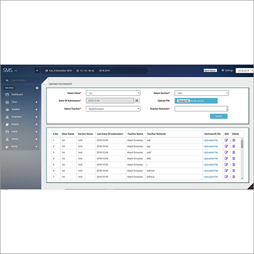 School Homework ERP System