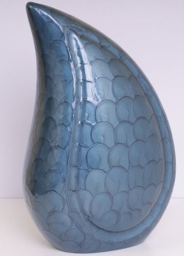 Blue Teardrop Cremation Urn