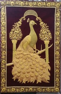 Jewel Carpets / Wall Zari Carpets / Zardosi Embroidery Dimension(l*w*h): 6*4 Foot (ft)