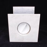 White/ Gray  Tall Aluminum Urn