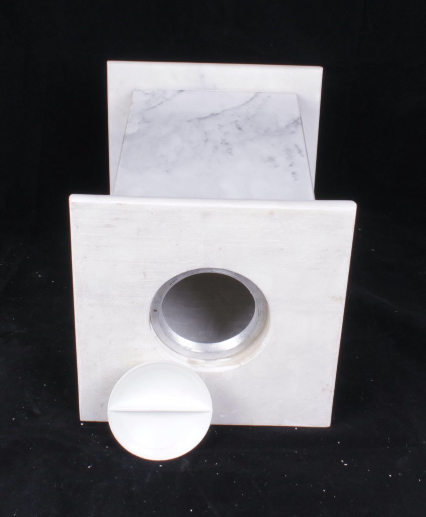 White/ Gray  Tall Aluminum Urn