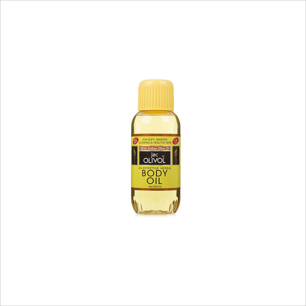 500 ml Jac Body Oil - Yellow Plastic Bottle, Moisturizes and Softens Skin