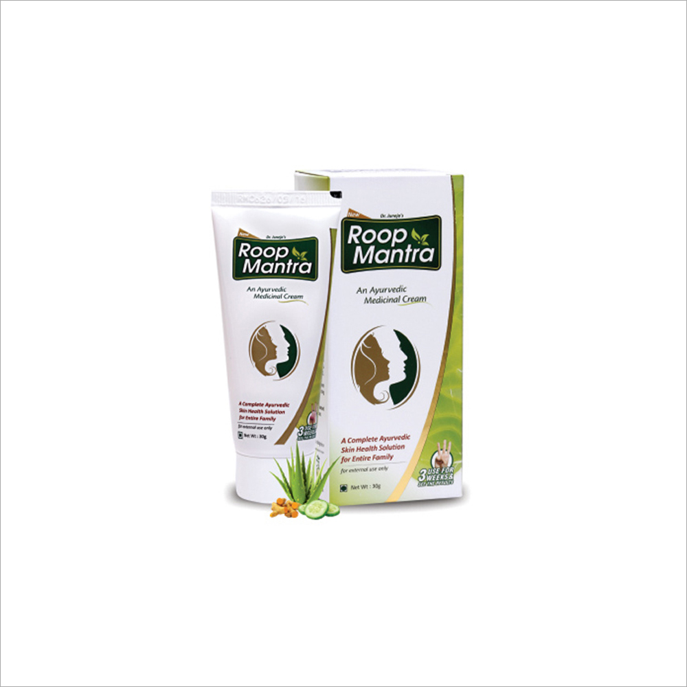 Roop Mantra Cream - 50 gm White Tube, Herbal Formula | Skin Lightening, Pimple Removal, Glowing Skin