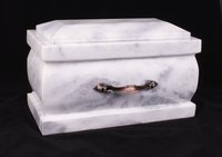 Polishing White & Grey Marble Aluminum Urn