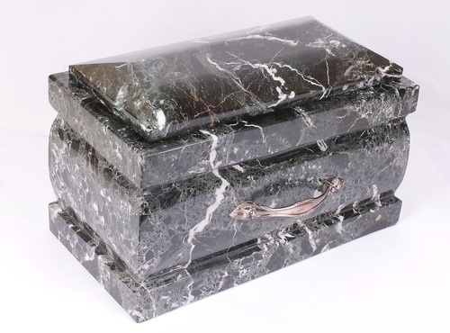 Black Zebra Marble Casket Aluminum