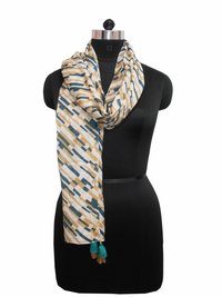 Printed Stole With Fancy Tassels
