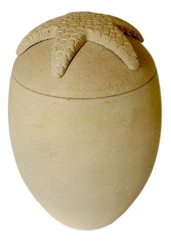 Starfish Lid Sand Stone Urn Biodegradable Urn