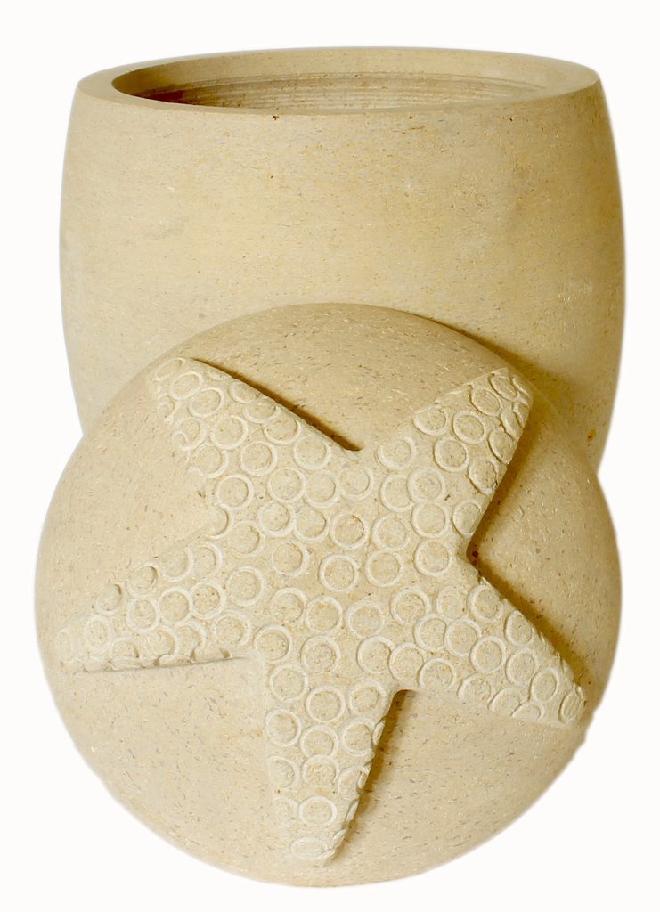 Starfish Lid Sand Stone Urn Biodegradable Urn