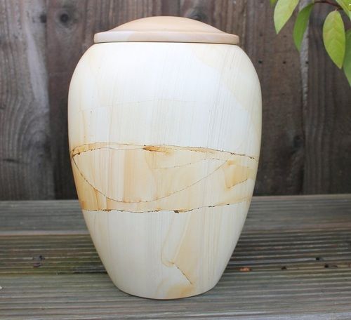 Teak wood Style Marble Urn