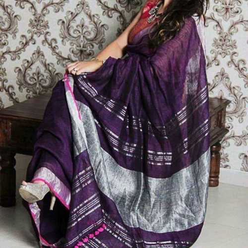 Linen saree
