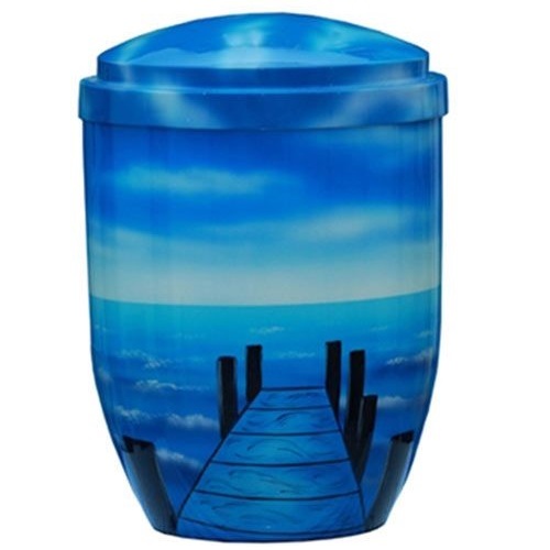 Ocean Dock Hand Painted Cremation Urn