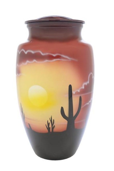 Country Scene Hand Painted Cremation Urn