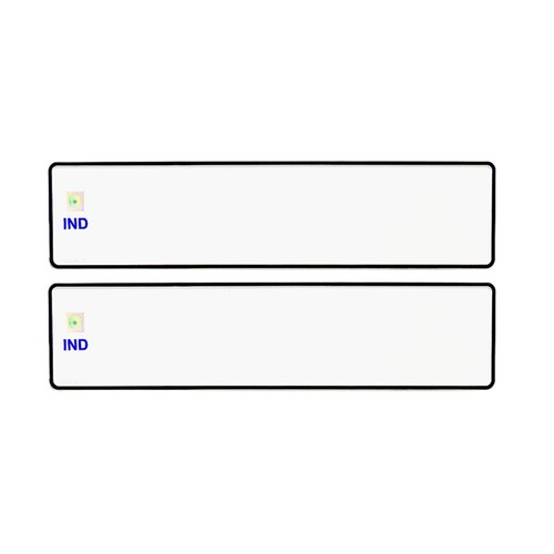 IND CAR MEDIUM Number Plates - Chromatised Aluminium, Lightweight Design | Reflective Sheet, Anti-Corrosive Back Coating, 1-Year Warranty