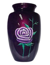 Exotic Floral Leaves Hand Painted Cremation Urn