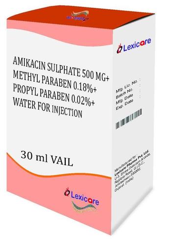 Amikacin Sulphate Injection - 500mg with Methyl & Propyl Paraben | Veterinary Injectable for Poultry, Livestock, Cats, Dogs, and Pets