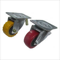 Plastic Trolley Wheel 75 X 31 Mm (pu) - Color: Yellow Red