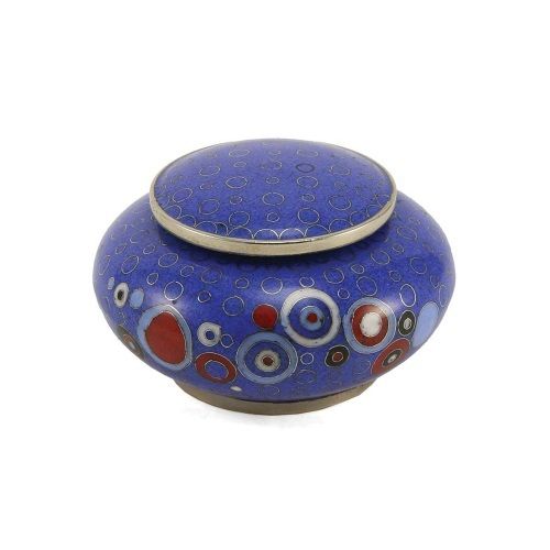 Blue Opulence Cloisonne Copper & Enamel Keepsake Cremation Urn