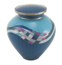 Blue Opulence Cloisonne Copper & Enamel Keepsake Cremation Urn