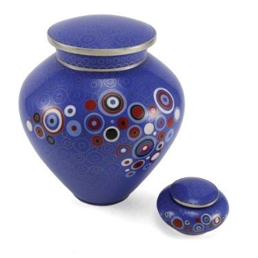 Teal Opulence Cloisonne Copper & Enamel Cremation Urn