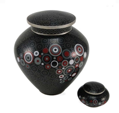 Red Opulence Cloisonne Copper & Enamel Keepsake Cremation Urn