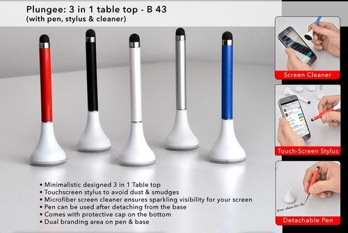 PLUNGEE: 3 IN 1 TABLE TOP (PEN WITH STYLUS AND CLEANER)