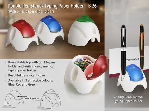 ROUND TABLE TOP WITH DOUBLE PEN HOLDER, PIN HOLDER, CARD/MEMO HOLDER (WITH PAPER CLIPS