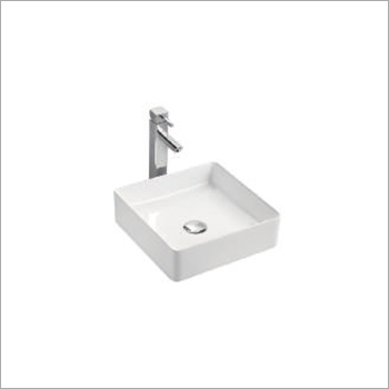 Art Basin - Ceramic 40x40x15 cm Glossy White, Pop-up Drain, Overflow | Modern Design, Easy Installation, Durable, Space Saving, Water Efficient