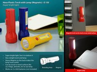 Hexa Plastic Torch With Lamp (magnetic) - Metal, 14.2 X 5.5 X 5.2 Cm, Red/blue/yellow | Super Bright Light, Heavy Magnet For Metal Surfaces, 3 X Aaa Battery Operated