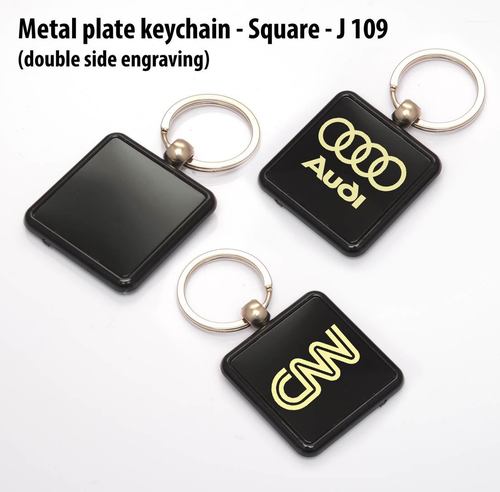 Round Metal Plate Keychain