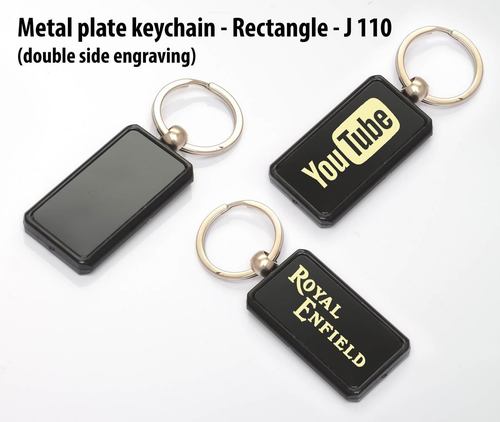 Metal Plate Keychain Rectangle