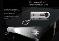 Led Torch Keychain - Metal Cylinder, 8.3x3.2x3 Cm, Round Shape | 6 Powerful Leds, Integrated Key Organizer, Compact & Practical Design